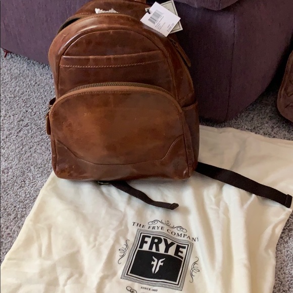 frye melissa backpack cognac